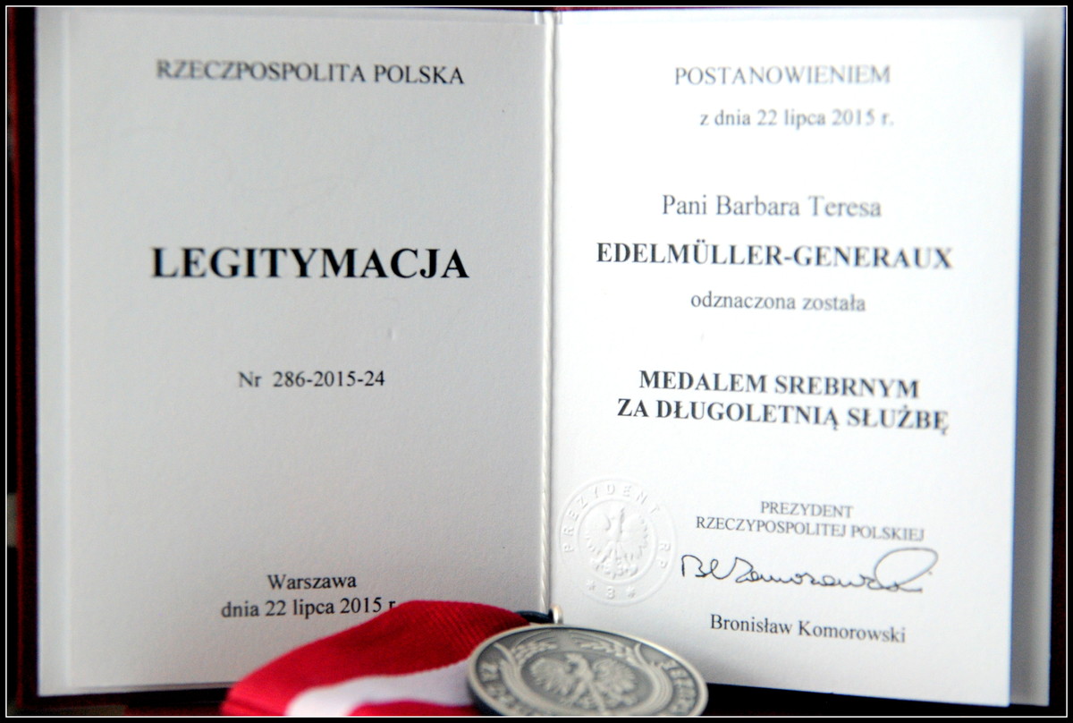 Nagroda Srebrny Medal Za Długoletnią Służbę 2015